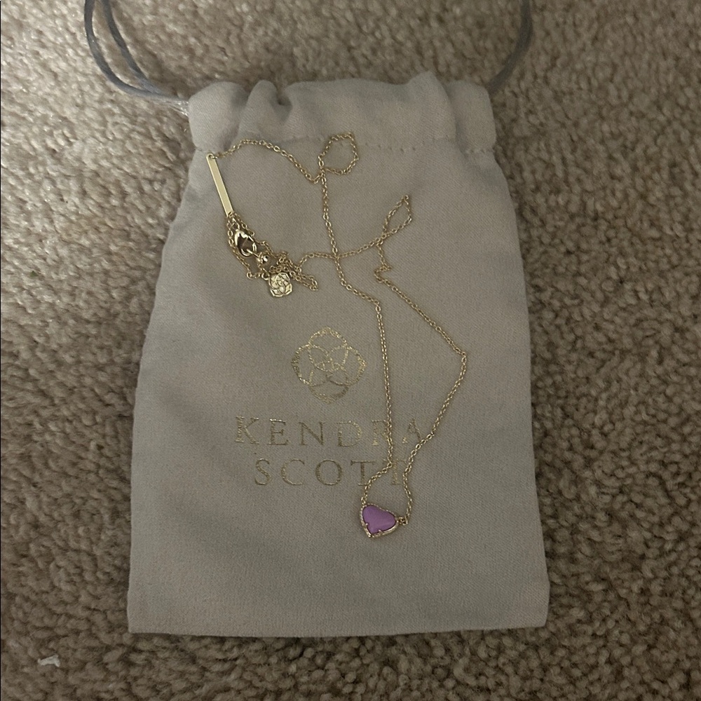 Kendra Scott Gold Necklace with Lavender Pendant